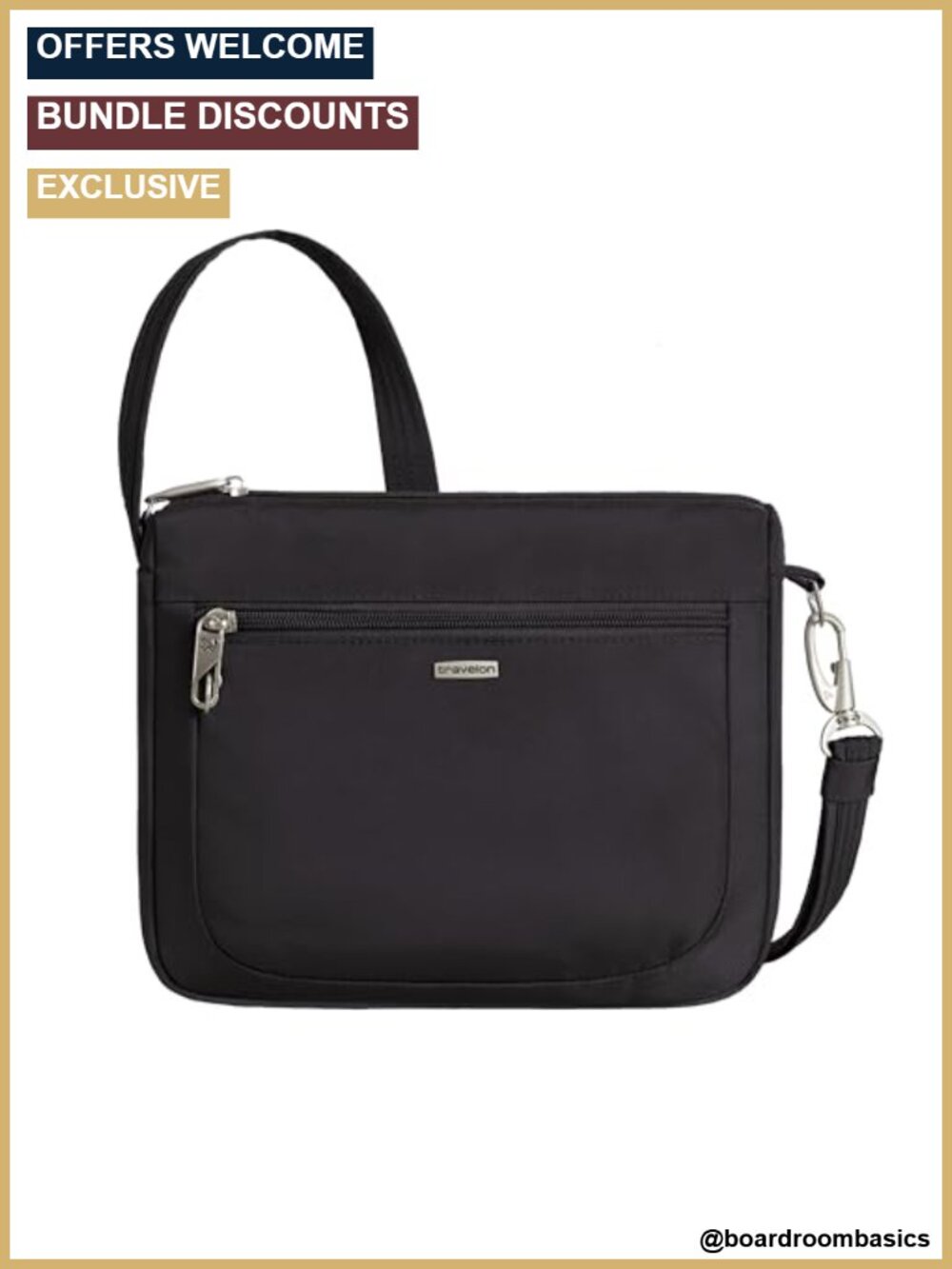 Anti-Theft Small East/West Crossbody RFID Blocking Adjustable Strap